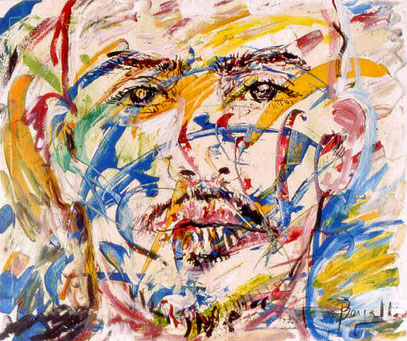 ROSTRO DE HOMBRE 1, acrylique sur toile, 100 x 120 cm, 2000