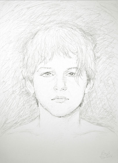 ADOLESCENT, créon sur toile, 60 x 80 cm, 2006