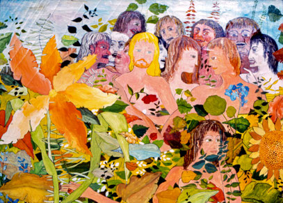 LE BONHEUR ET LES MONSTRES, huile sur toile, 100 x 120 cm, 1974