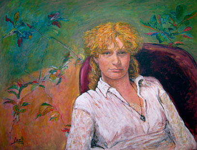 PORTRAIT DE CARINE, acrylique sur toile, 115 x 90 cm, 2007