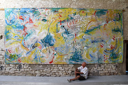 LE CHANT, acrylique sur toile, 7 m x 3 m, 2020