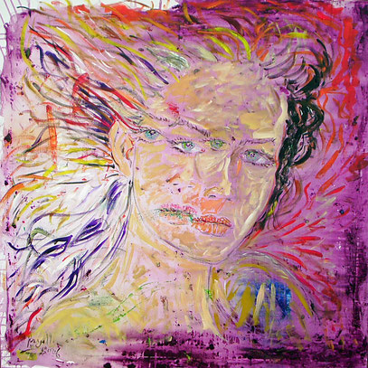 SALOMÉ - MERE/FILLE, acrylique sur toile, 100 x 100 cm, 2006