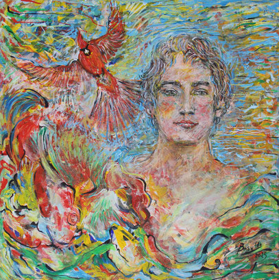 HERMÈS, acrylique sur toile, 80 x 80 cm, 2025