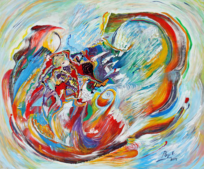 EN EL VIENTO, acrylique sur toile, 120 x 100 cm, 2024