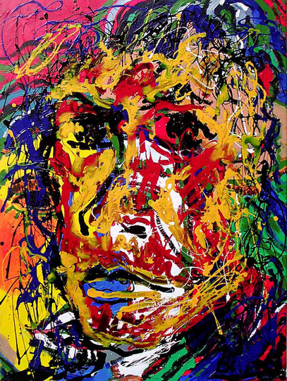 ROSTRO DE UN POETA, acrylique sur toile, 60 x 80 cm, 1999