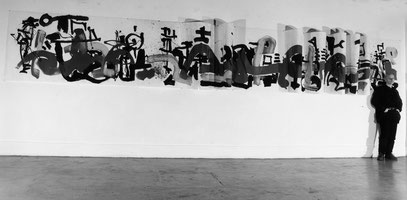 SIGNO, acrylique sous acetat, 11 m x 115 cm, 1990