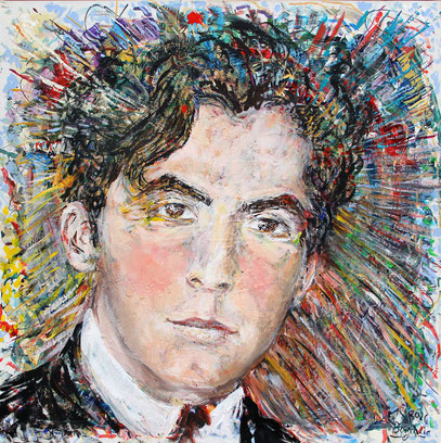 FEDERICO GARCÍA LORCA, acrylique sur toile, 80 x 80 cm, 2026