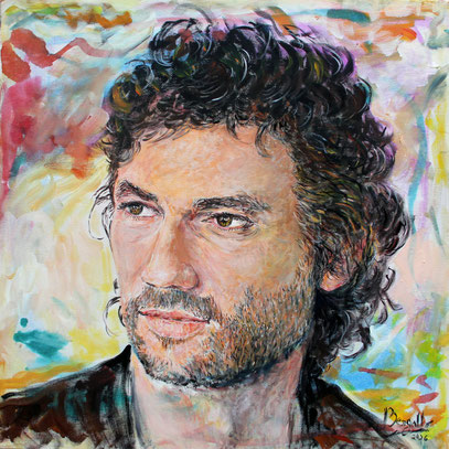 JONAS KAUFMANN, acrylique sur toile, 80 x 80 cm, 2026