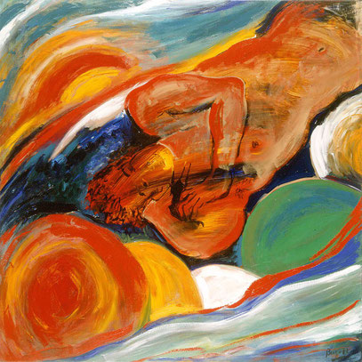 EL SUEÑO, acrylique sur toile, 100 x 100 cm, 1998