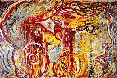 EFFECTUATION DE LA SÉDUCTION, acrylique sur toile, 4 m x 2 m, 1984