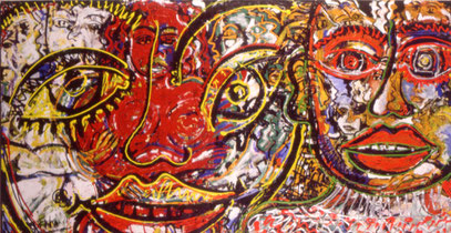 LA FURÍA 1, acrylique et huile sur toile, 200 x 100 cm, 1997