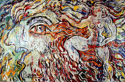 LE TREMBLEMENT, acrylique sur toile, 360 x 200 cm, 1984