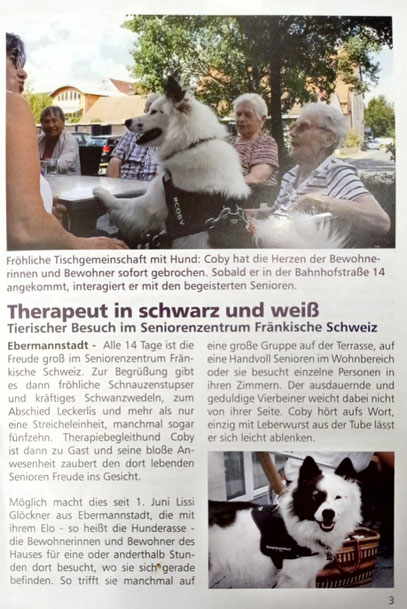 Auszug aus der Seniorenzeitschrift Zeit für Leben 