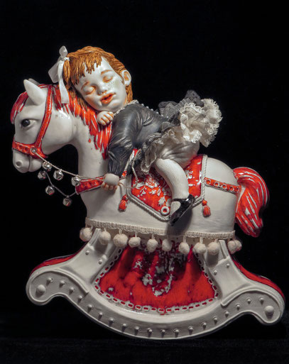 "Tired Rider" Porcelain doll movies really.http://www/korosdolls.com/ Dolls by Elena Korosteleva
