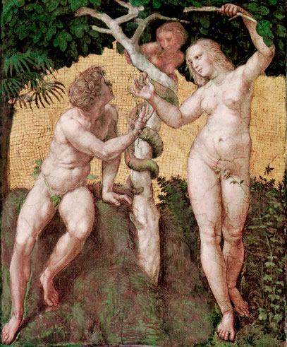 Raffaello, Adamo ed Eva, 1508