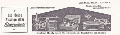 Quelle :Der Radiomarkt Pössnek, Heft46 11. November 1933