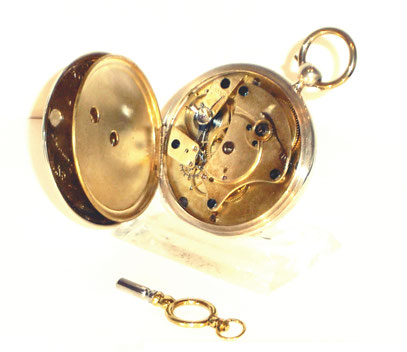 Offene silberne Taschenuhr mit Schlüsselaufzug A. Lange & Cie. Typ1.2.1 Nr. 587