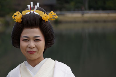 Der Kõraku-en-Garten in Okayama biete den Japanern die Kulisse für unzählige Familienfotos 