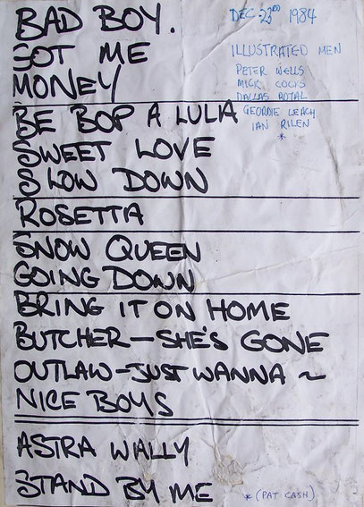 Set-List from Dave & Stef