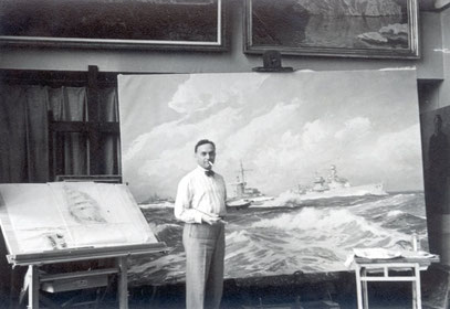 E. Schloemann als Marinemaler, ca. 1940