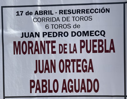 Toros de Juan Pedro Domecq pour Morante de la Puebla, Juan Ortega et Pablo Aguado