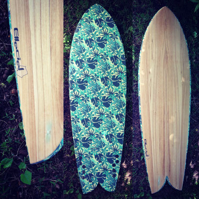 Fish surfboard paulownia wood 