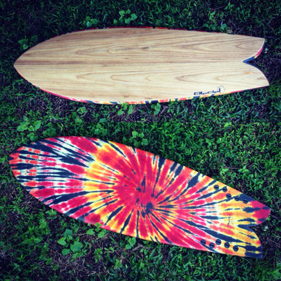 Fish surfboard paulownia wood