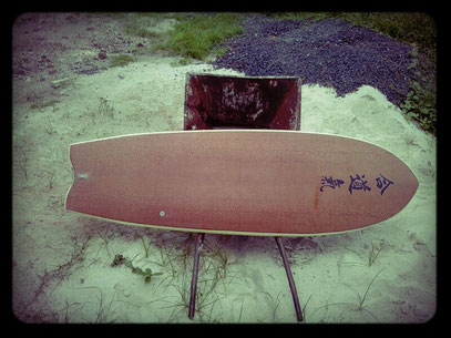 Mini simmons quad Elleciel Custom Surfboards Phuket Thailand wood