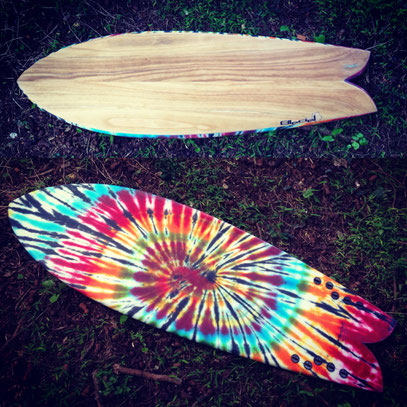 Fish surfboard paulownia wood