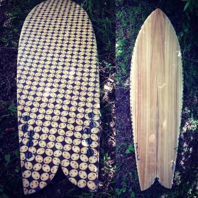 Fish surfboard paulownia wood