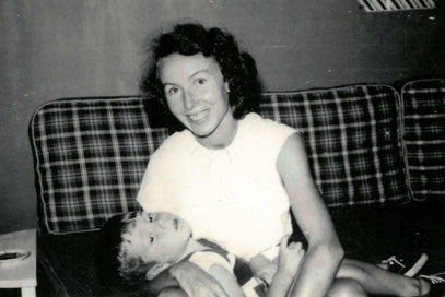 Frank's wife Irene with Frank Jr in 1954, NY