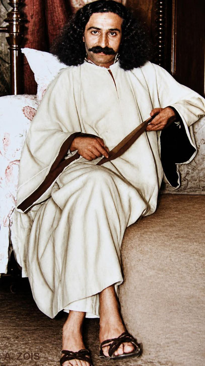 1932 : Meher Baba in London. Image rendition by Anthony Zois.