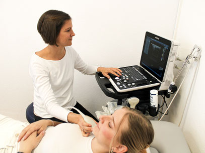 Schilddrüse Sonographie Schallkopf