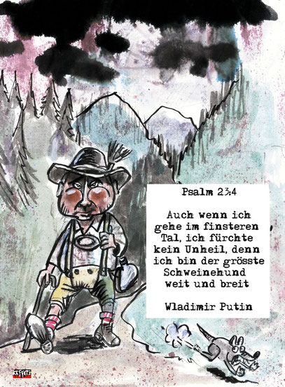 Putin psalm 23,4 cartoon