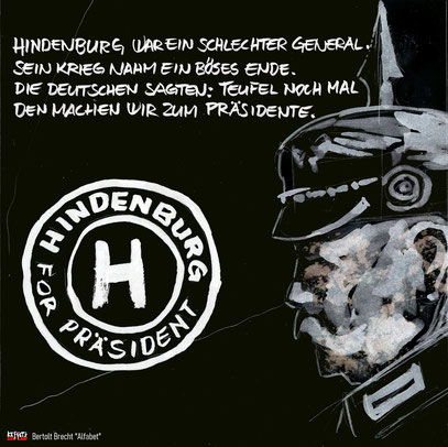 Bertolt Brecht Alfabet Buchstabe H = Hindenburg