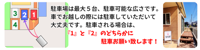 駐車場所と駐車のお願い