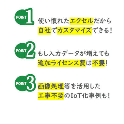 使い慣れたエクセルだから自社でカスタマイズできる! 