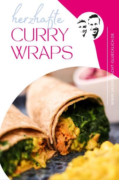 Herzhafte Curry Wraps mit Kimchi - endlich mal gesund und sättigend!