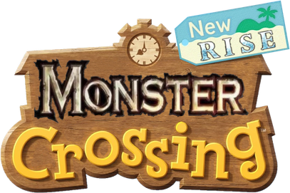 Die Logos von Monster Hunter Rise und Animal Crossing: New Horizons kombiniert