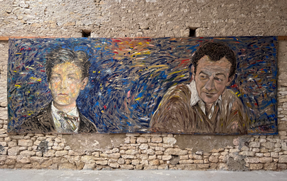 ARTHUR RIMBAUD & BENJAMIN BRITTEN, acrylique sur toile, 5.70 m x 2.10 m, 2026