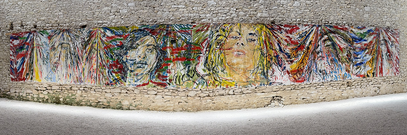 ALICE ROOM, acylique sur toile, 16 m x 2.15, 2008