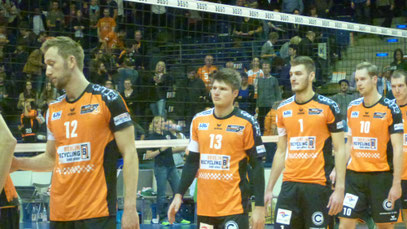 Die Berliner gewannen die Pokalschlacht im Achtelfinale gegen United Volleys Rhein-Main. Foto: Christian Zschiedrich
