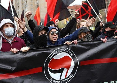 Libertær antifa-demo i Moskva