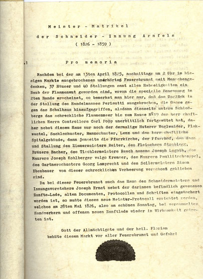 Niederschrift 1825