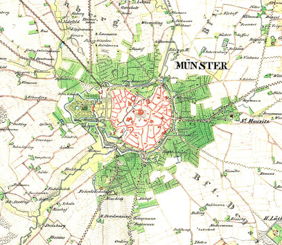 Ausschnitt aus einem 1841 von dem Geographen und Leutnant Schmelzer gefertigten Plan