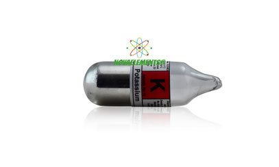 potassium metal, oxide free potassium metal ampoule for element collection, potassium for element collection, potassium with water reaction, potassium ampoule, potassium metal online