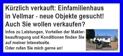 Verkauf: Einfamilienhaus in Vellmar - Neue Objekte gesucht!