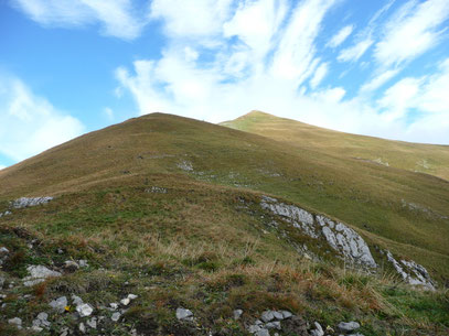 Blick zur Bleispitze beim Anstieg aus dem Sommerbergjöchle