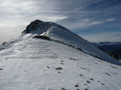 Die Schwarzhanskarspitze mit Anstiegsweg