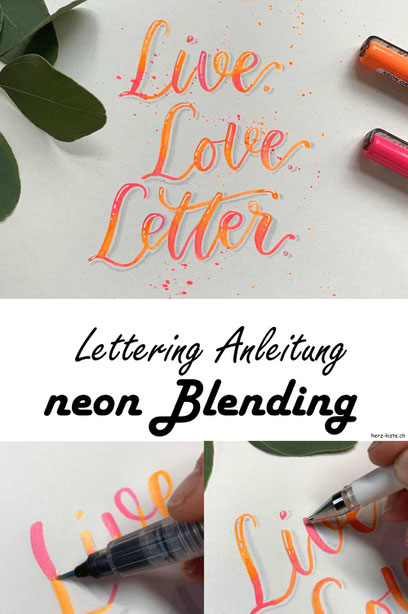 Lettering Anleitung für ein neon Blending - so rückst du deine neon Stifte ins richtige Rampenlicht und gestaltest ein Lettering welches unübersehbar ist!